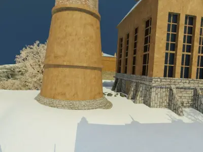 Snowy Island Village 3D model
