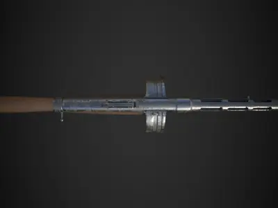 Suomi machine gun Low-poly 3D model