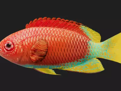 Snapper Low-poly 3D model 8