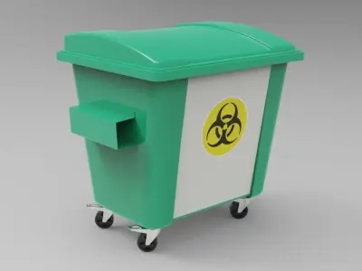 Industrial Garbage Dustbin 3D model