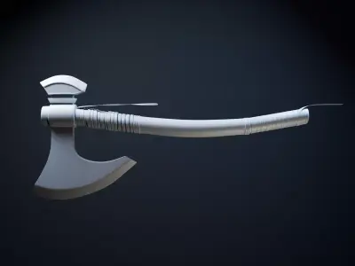 Battle Axe Low-poly 3D model 28