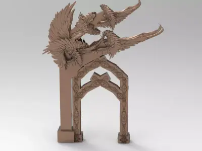 Steampunk Angel arch 1 3D model