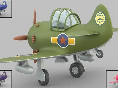 Cartoon Fighter Low-poly 3D model