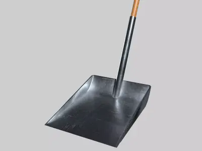 Spade with Handle Low-poly 3D model