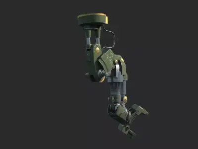Future science fiction industrial robotic arm 3D model