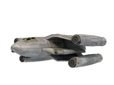 Low poly combat spaceship Free 3D model