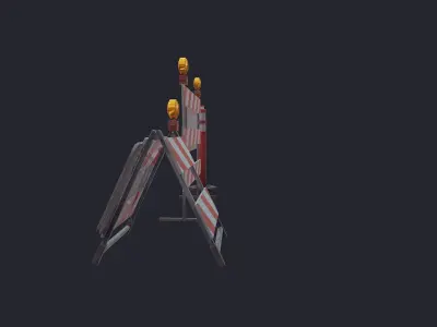 Road Block Closure Low-poly 3D model purchase
