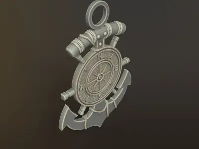 Marine Anchor Pendant - 3D Printable 3D print model