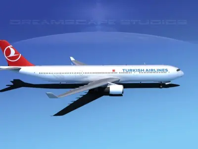 Airbus A330-300 Turkish Airlines 3D model