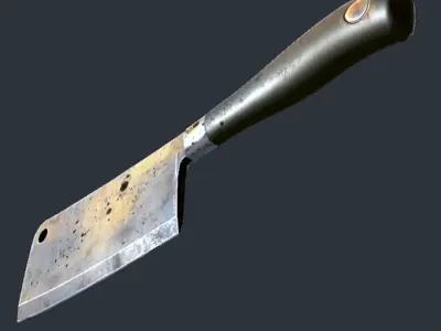 Butcher knife Melee Weapon Low-poly 3D model
