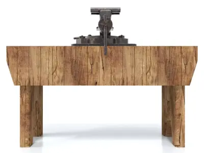 laos Vintage Bench Vise Low-poly 3D model