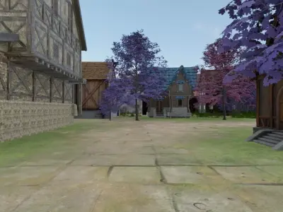 Abandoned Village In Bloom 3D model