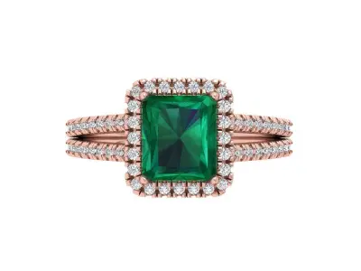 Emerald Radiant Ring 3D print model 15