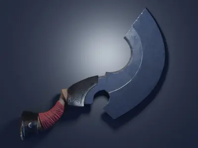 Low-poly Curved Sword Low-poly 3D model