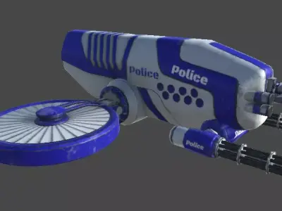 Futuristic Police Drone 02 - Unity Game Asset Low-poly 3D model