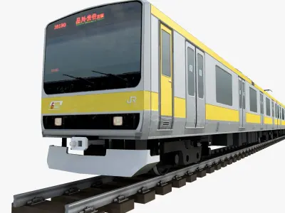 JR East E231 Train Series Tokyu Japan Railway Low-poly 3D model