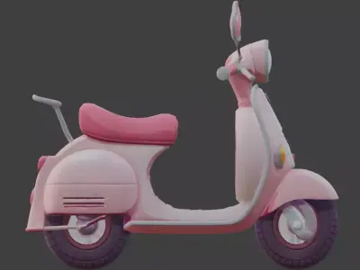 Stylized 3D Valentine Scooter Model Low-poly 3D model get