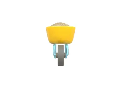Cartoon Wheelbarrow v3 001 Low-poly 3D model