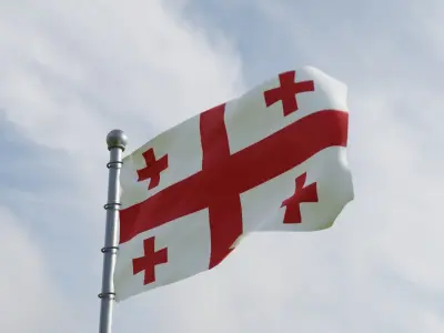 Animated Georgia Flags 3D model