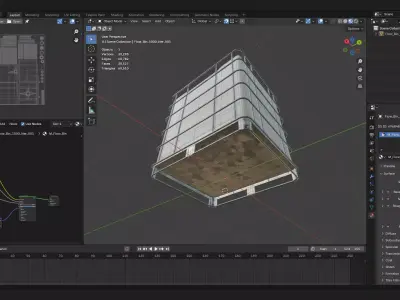 Flow Bin 1000 liter reinforced tank for water and liquid Low-poly 3D model