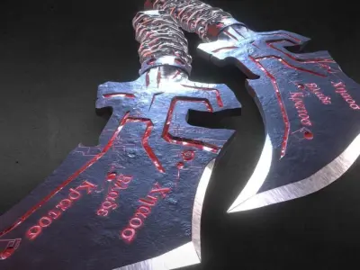 Demon blade Kratos Low-poly 3D model