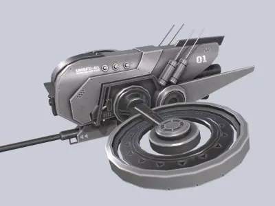 Unmanned Scifi Drone Low-poly 3D model