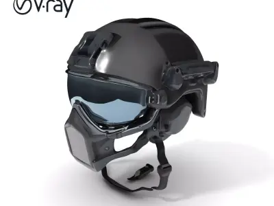 Advanced Tactical Helmet Model Pack Low-poly 3D model