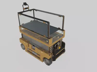 Modern engineering vehicle lift 3D model