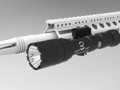 Surefire M600 Ultra Scout Low-poly 3D model