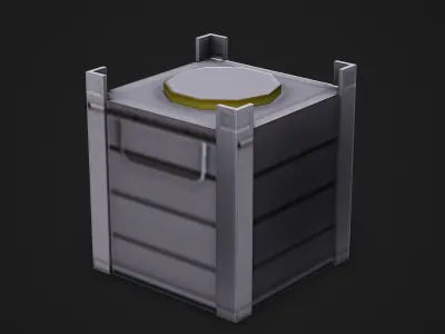 Metal Container - Low Poly Game Ready Low-poly 3D model