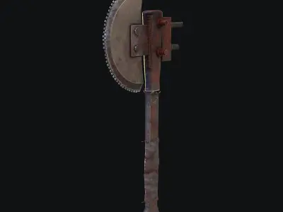 Steampunk Axe Low-poly 3D model