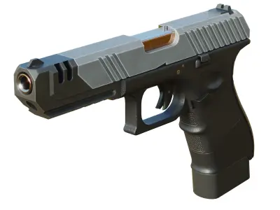 Stylized Cyberpunk Pistol PBR Low-poly 3D model