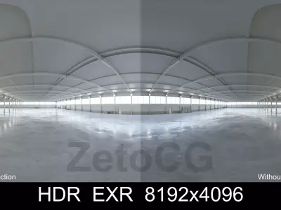 HDRI - Warehouse Interior 5c - 8192x4096 - 2 versions Texture