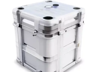 HighTech Storage Container with Transparent Sides Low-poly 3D model