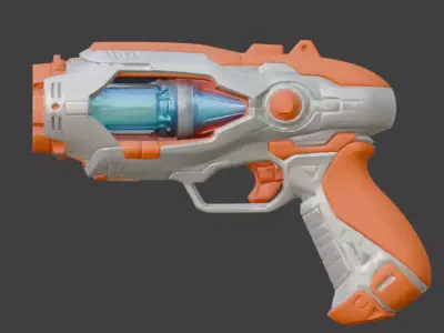 Stylized Sci-Fi Energy Blaster V04 Low-poly 3D model