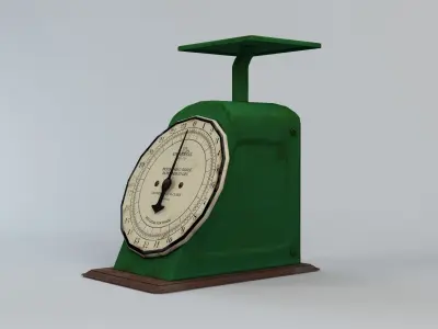 Vintage Kitchen Scale Low-poly 3D model