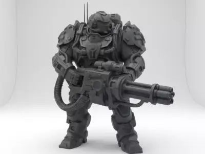 Alien Soldiers Miniatures Set  Sci Fi Army STL Pack 3D print model