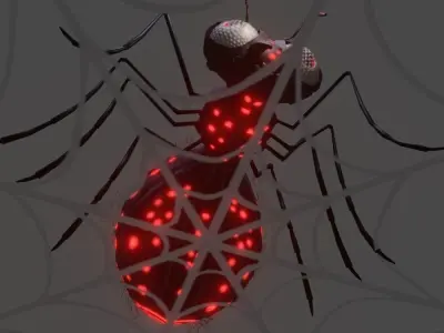spider Low-poly 3D model 2