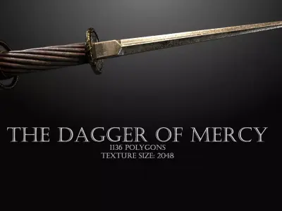 Dagger of mercy Low-poly 3D model