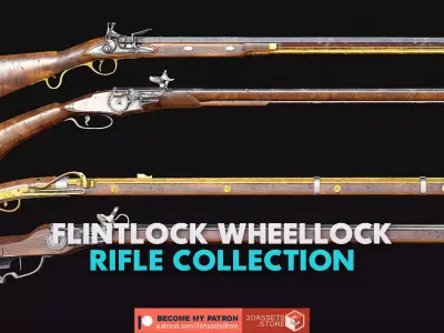Weapon - Flintlock Wheellock Rifle Pack Bundle
