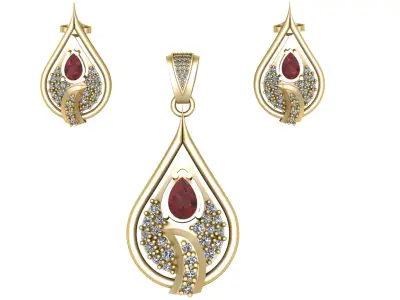 INDIAN ANTIQUE STYLE LOCKET SET 3D PRINTABLE MODEL 3D print model