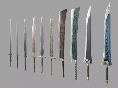 10 dagger low-poly 3d model low-poly 3d model Low-poly 3D model