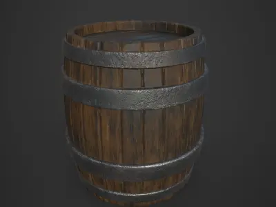 wood barrel 3D model purchase