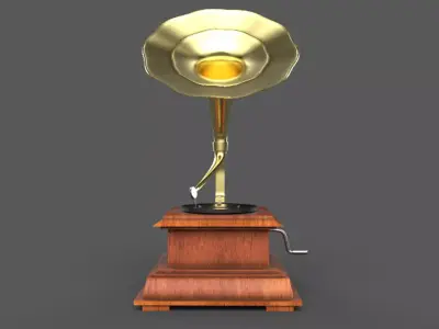 Gramophone Low-poly 3D model