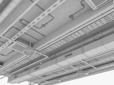 Ceiling Ventilation Pipes 3 3D model