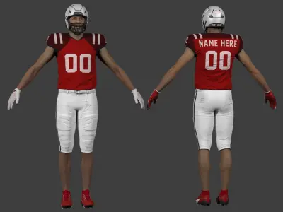 American Football Player African American 3D model