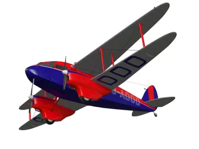 de Havilland DH89 Dragon Rapide 3D model get