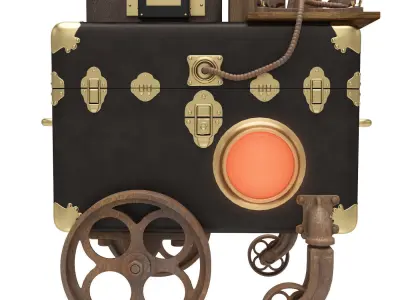 Steampunk clock 3D model