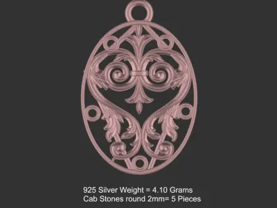 Beautiful Floral Pendant for Womens 3D print model