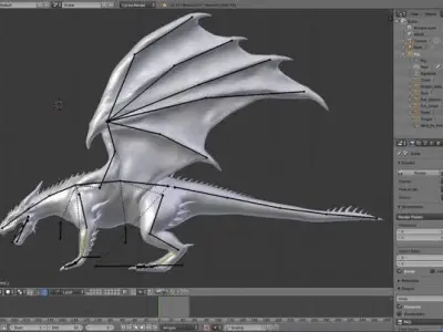 Dragon 3D model Low-poly 3D model buy